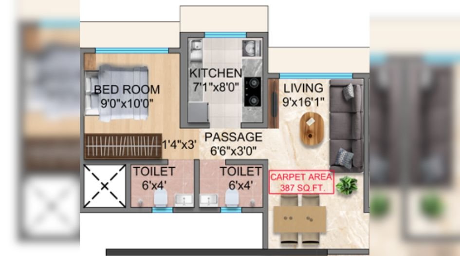 Trishika-Skye-175-Floor-Plan-1BHK-387Sqft